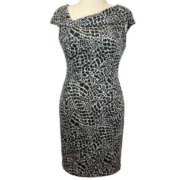 Evan-Picone Sheath Dress Size 10 Animal Print Stretch Career Office Cocktail - Picture 3 of 9